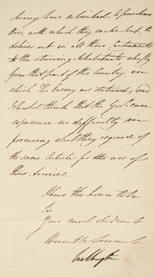 Lot 274 - Wellington (Duke of). Group of Peninsular War autograph letters signed, 1810-11