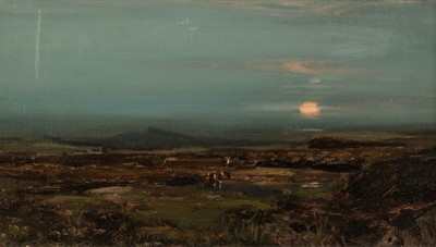 Lot 612 - Mitchell (John Campbell, 1865-1922). Moonrise, Achnacree Moor, Benderloch, Scotland