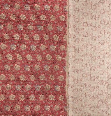 Lot 271 - Quilt. A Victorian stitched quilt and other household textiles