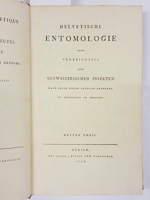 Lot 47 - Clairville (Joseph Philippe de). Entomologie Helvétique, 1st edition, 1798