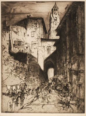 Lot 480 - Brangwyn (Frank, 1867-1956). Street in Puy, circa 1913