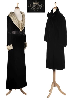 Lot 301 - Philippe et Gaston. A rare couture evening coat, Paris, 1930s, with dress