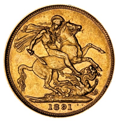 Lot 51 - Victorian full gold Sovereign, 1891