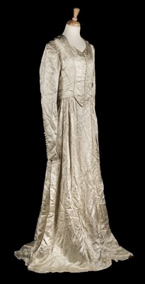 Lot 239 - Wedding dress. A two-piece satin wedding dress, circa 1940s