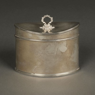 Lot 53 - Tea Caddy. A George V silver tea caddy by Adie Brothers, London 1924