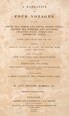 Lot 20 - Morrell (Benjamin). A Narrative of Four Voyages, 1st edition, 1832