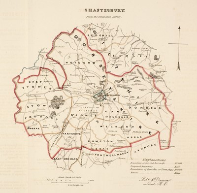 Lot 134 - Dawson (Lt. Robert K.). A collection of 40 town and county maps, circa 1832