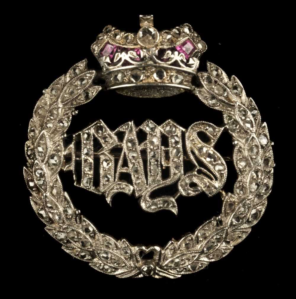 Lot 92 - Regimental Brooch. A Victorian diamond and