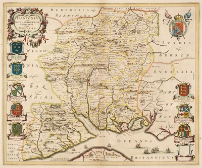 Lot 123 - Blaeu (Johannes). Hantonia sive Southantonensis comitatus vulgo Hant-shire, circa 1648