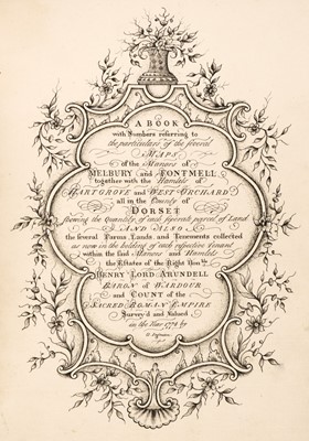 Lot 323 - Manuscript Land Survey. A book ... referring to the particulars ... Melbury and Fontmell, 1774