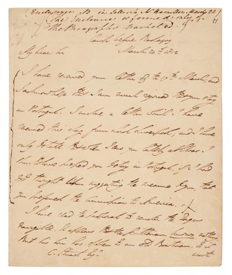Lot 275 - Wellington (Duke of). Unpublished autograph letter signed to Charles Stuart from Badajoz, 1812