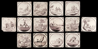 Lot 138 - Delft. 18th century Dutch Delft pottery tiles