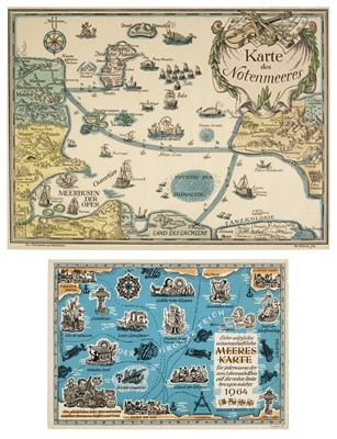 Lot 144 - Felten (W.). Karte des Notenmeeres, Heimeran, Munich, circa 1955