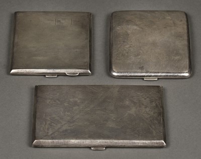 Lot 21 - Cigarette Cases. 3 silver cigarette cases