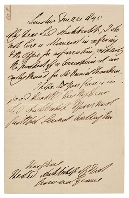 Lot 337 - Smith (William Sidney, 1764-1840). Autograph letter signed, plus Wellington letters
