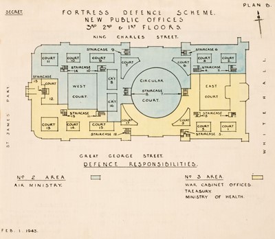 Lot 341 - Cabinet War Rooms. 'Fortress Defence Scheme' [cover-title], 1 February 1943