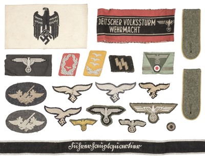 Lot 423 - Third Reich. WWII German armbands and cloth badges