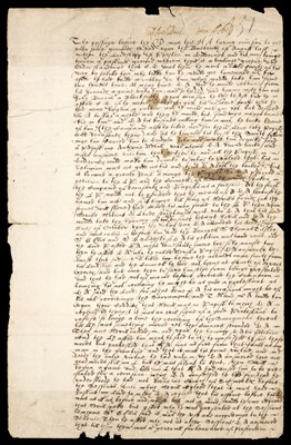 Lot 242 - Recusancy & Bowls. Examination of an individual before a Recusancy session, circa 1630