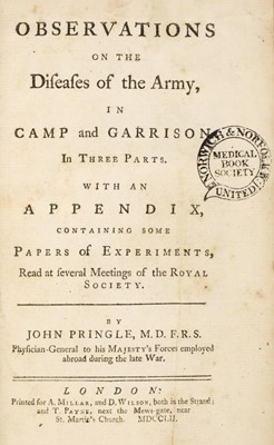 Lot 134 - Pringle (John). Observations on the diseases of the army