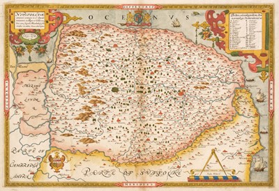 Lot 373 - Norfolk. Saxton (Christopher), Norfolciae comitatus continens..., 1579