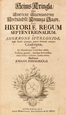 Lot 120 - Sturluson (Snorri). Heims Kringla, 1st edition, Stockholm, 1697-1700
