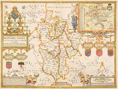 Lot 327 - Bedfordshire. Speed (John), Bedford Shire and the Situation of Bedford described, 1676