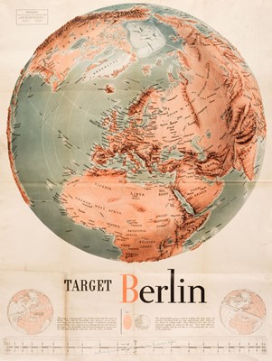 Lot 390 - Propaganda Map. Manning (F. E.) Target Berlin, War Dept., 2E581  October 25, 1943