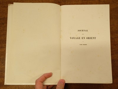 Lot 11 - Estourmel (Joseph d'). Journal d'un voyage en orient, 1st edition, 1844