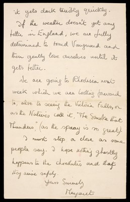 Lot 226 - Princess Margaret (1930-2002). Autograph letter signed, 1947