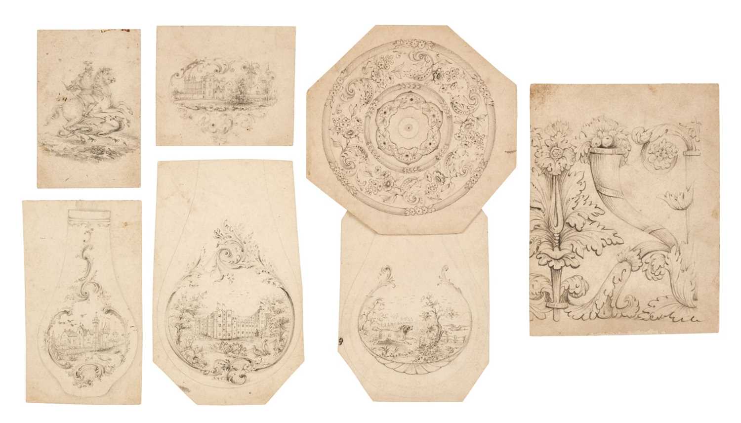 Lot 59 - Barnett (Edward, 1815-1894).  A collection of drawings for Nathaniel Mills of Birmingham