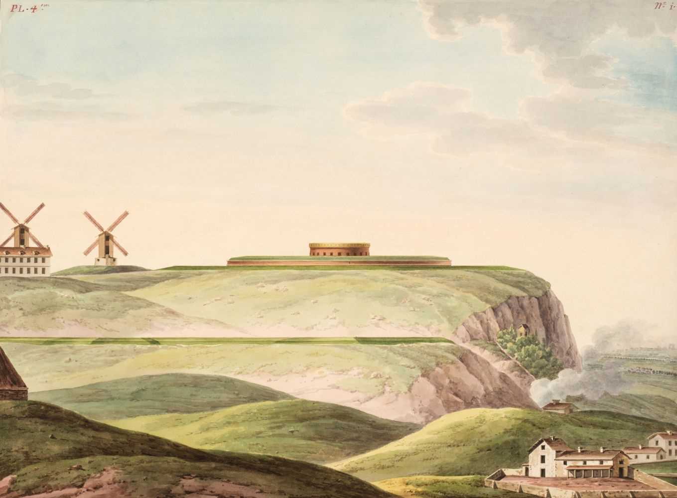 Lot 418 - French school. Design for a Fortification at