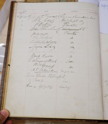 Lot 171 - Visitors' Book. South Western Hotel, Southampton. A visitors' book, circa 1899-1912