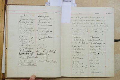 Lot 171 - Visitors' Book. South Western Hotel, Southampton. A visitors' book, circa 1899-1912