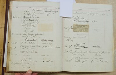 Lot 171 - Visitors' Book. South Western Hotel, Southampton. A visitors' book, circa 1899-1912