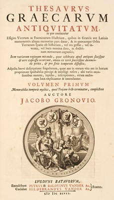 Lot 203 - Gronovius (Jacobus). Thesaurus Graecarum Antiquitatum, 13 volumes 1697-1702