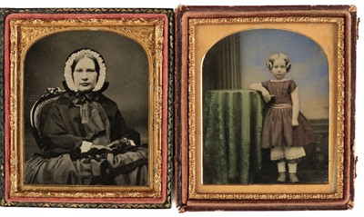 Lot 1 - Ambrotypes. A group of 22 ambrotypes of women and some children, circa 1860s