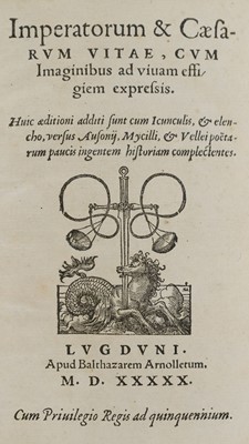 Lot 212 - Huttich (Johann). Imperatorum & Ceasarum vitae