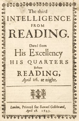 Lot 363 - English Civil War. The third Intelligence from Reading, 1643