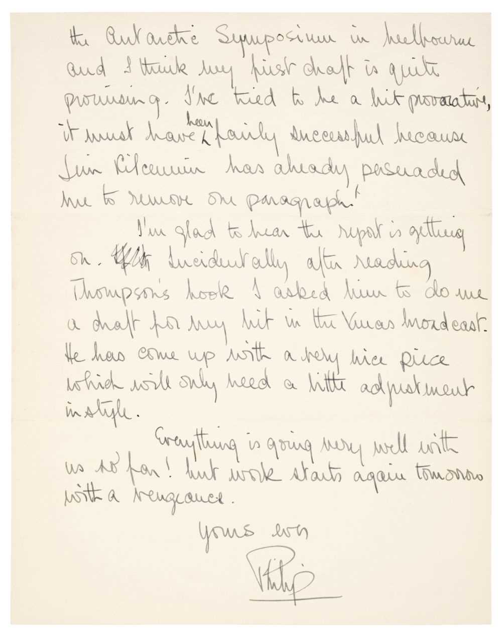 Lot 315 - Prince Philip (1921-2021). Autograph Letter Signed, 1956