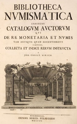 Lot 208 - Hirsch (Johann Christian). Bibliotheca Numismatica exhibens catalogum