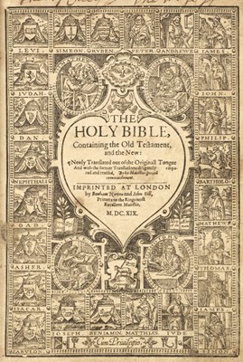 Lot 358 - Bible [English]. The Holy Bible, Containing the Old Testament, and the New, 1619