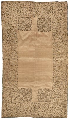 Lot 242 - Embroidered panel. A metalwork silk bedcover, English, circa 1650