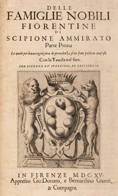 Lot 73 - Ammirato (Scipione). Delle Famiglie Nobili Fiorentine