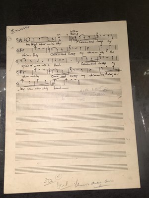 Lot 536 - Jones (Daniel, 1912-1993). Original manuscript score for Under Milk Wood by Dylan Thomas, c. 1953-54