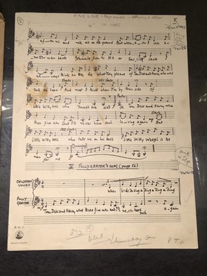 Lot 536 - Jones (Daniel, 1912-1993). Original manuscript score for Under Milk Wood by Dylan Thomas, c. 1953-54