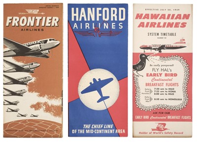 Lot 551 - Civil Aviation. American Timetables 1940-1960