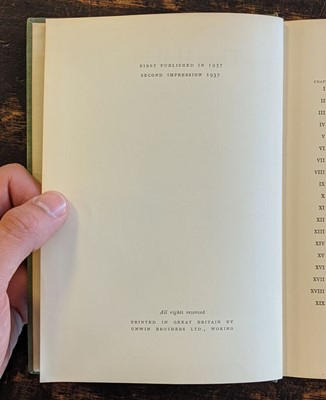 Lot 549 - Tolkien (J.R.R.) The Hobbit, 2nd impression, 1937