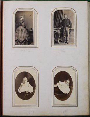 Lot 15 - Cartes de Visite. A group of 16 Victorian cartes de visite and cabinet card albums