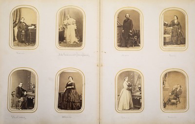 Lot 18 - Cartes de Visite. An album containing approximately 90 cartes de visite