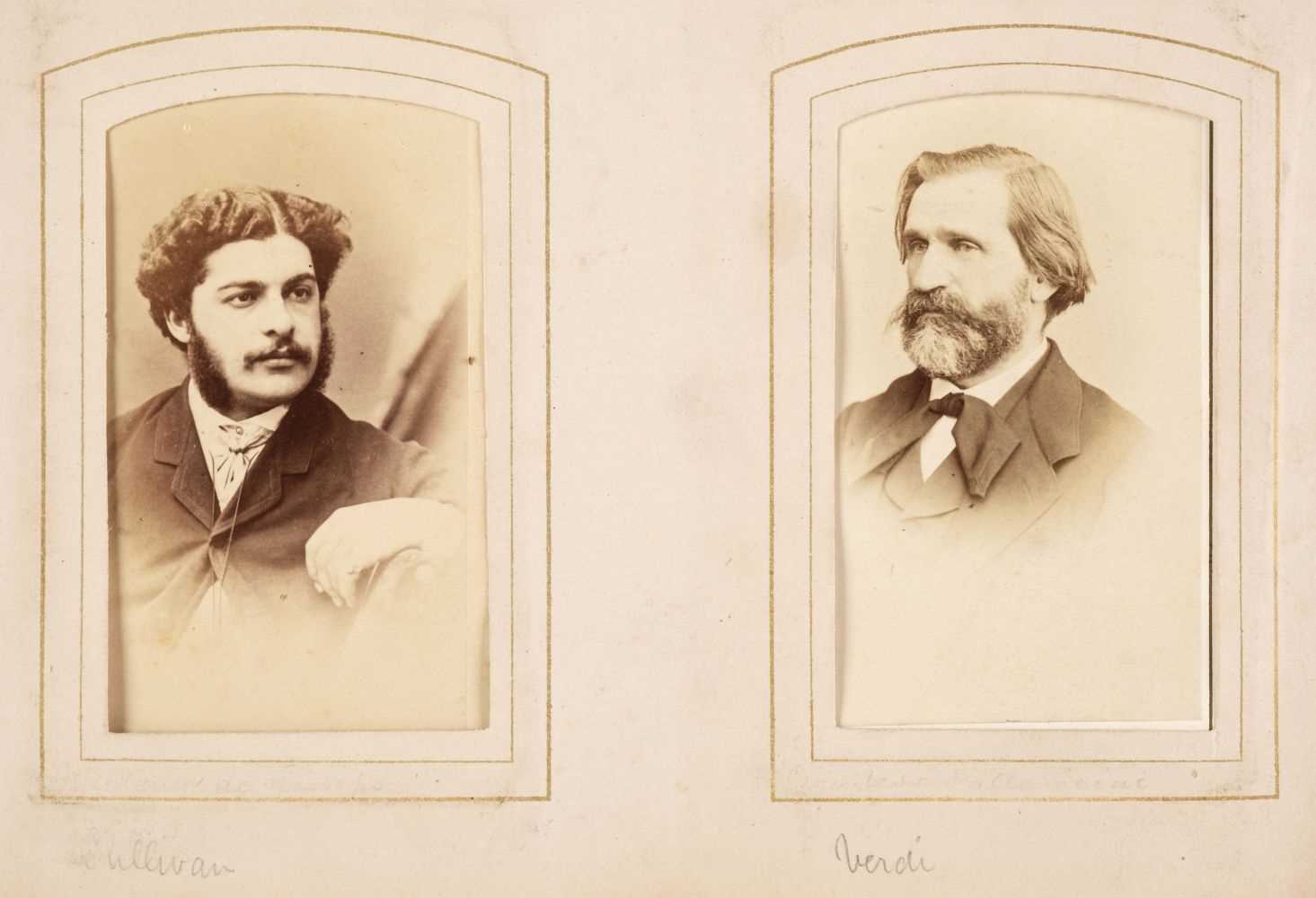 Lot 20 - Cartes de Visite. An album containing 62 window-mounted portraits of performers, circa 1860s-1870s